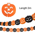 Guirlande Halloween en Papier 3M - Bannière Décorative à Suspendre, Intérieur/Extérieur, Décoration Maison Hantée