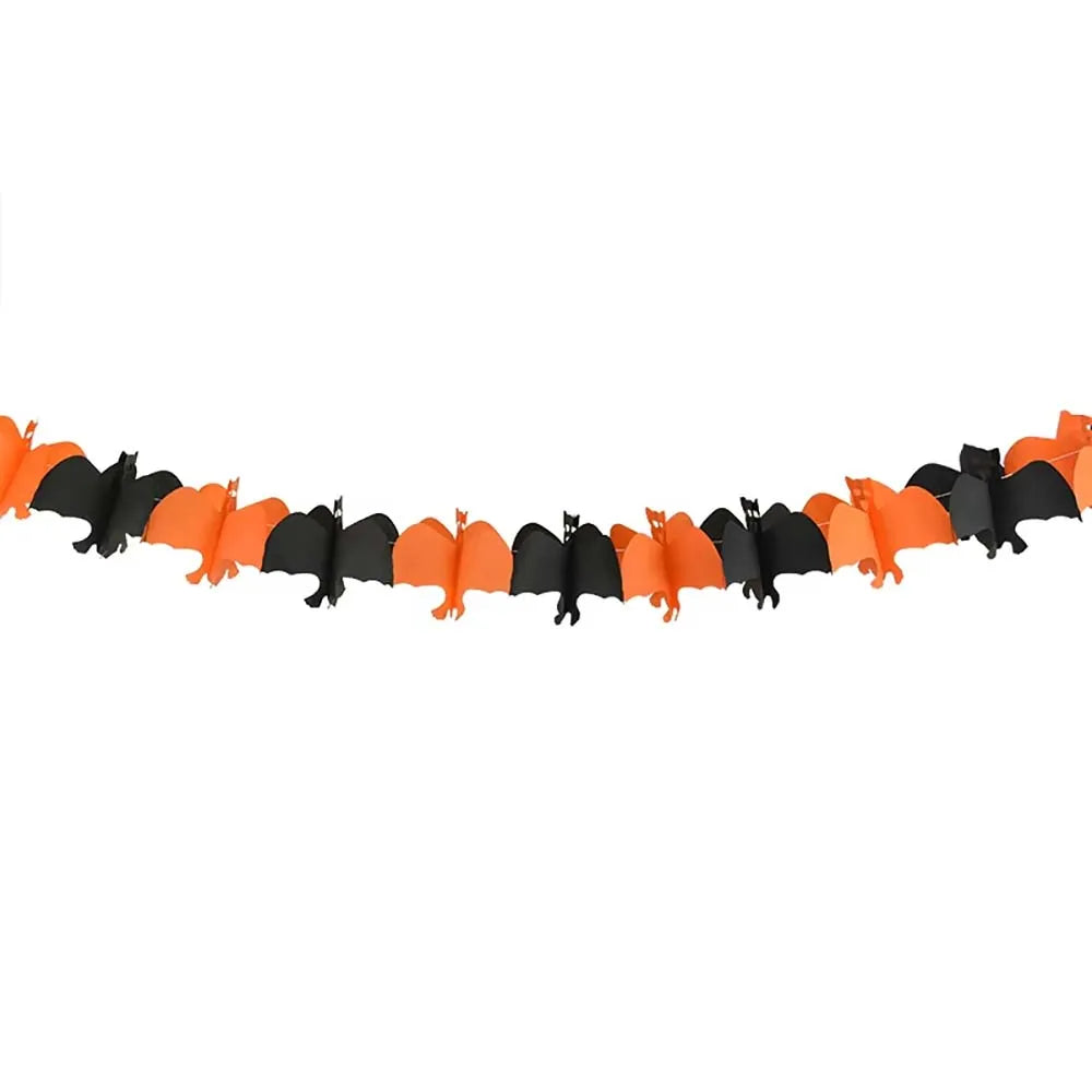 Guirlande Halloween en Papier 3M - Bannière Décorative à Suspendre, Intérieur/Extérieur, Décoration Maison Hantée