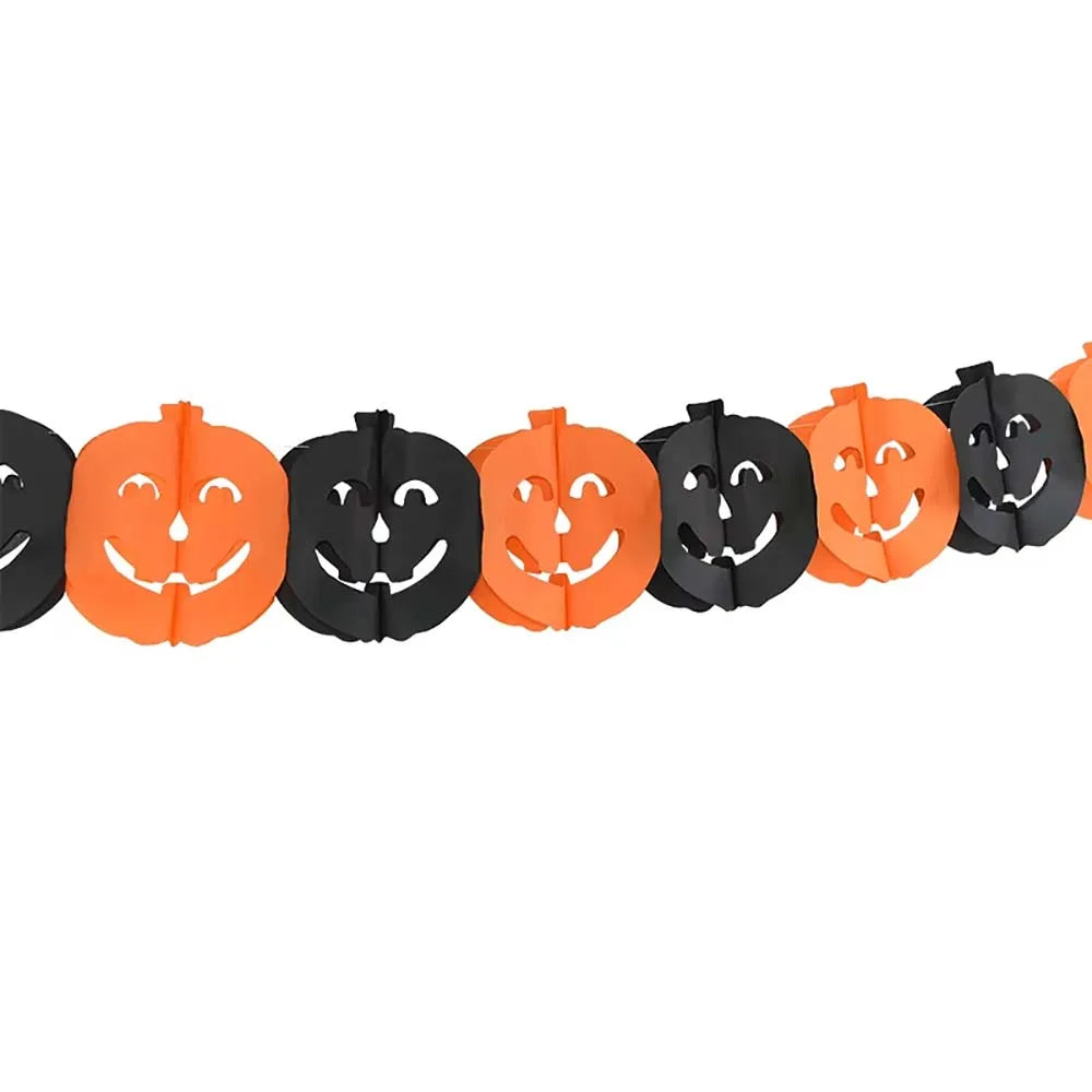 Guirlande Halloween en Papier 3M - Bannière Décorative à Suspendre, Intérieur/Extérieur, Décoration Maison Hantée